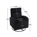 Jiada Upholstered Swivel Glider.Flannel Fabric.Rocking Chair For Nursery In Black.Modern Style One Left Bag Black Primary Living Space Foam Corduroy