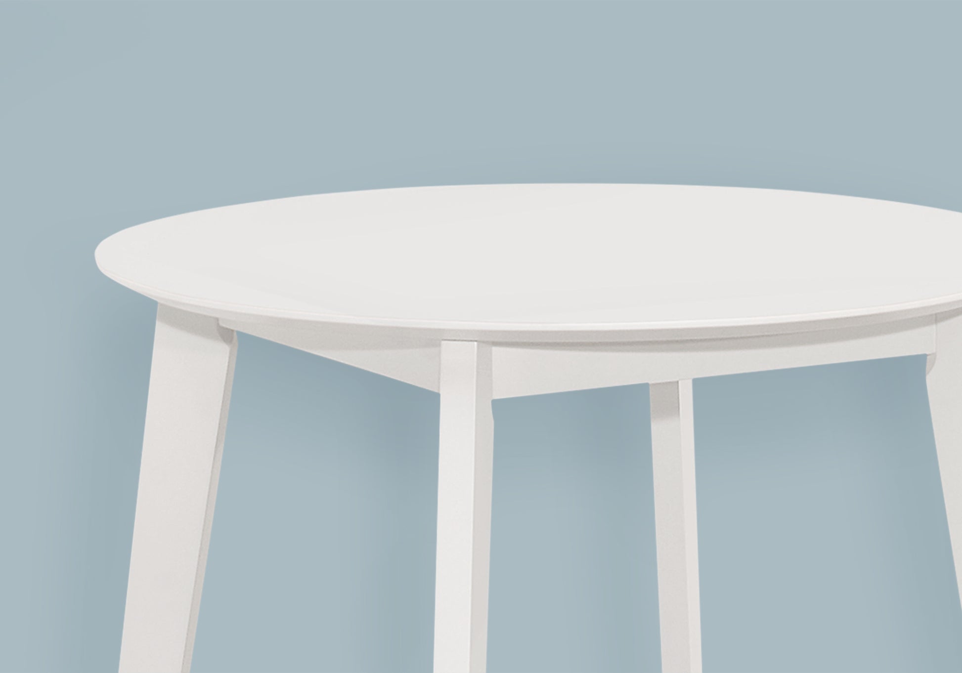 Dining Table, 30" Round, Small, Kitchen, Dining Room, White Veneer, Wood Legs, Transitional White Solid Wood Mdf