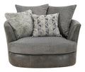 Grennburg Gray Swivel Accent Chair Gray Foam Engineered Wood