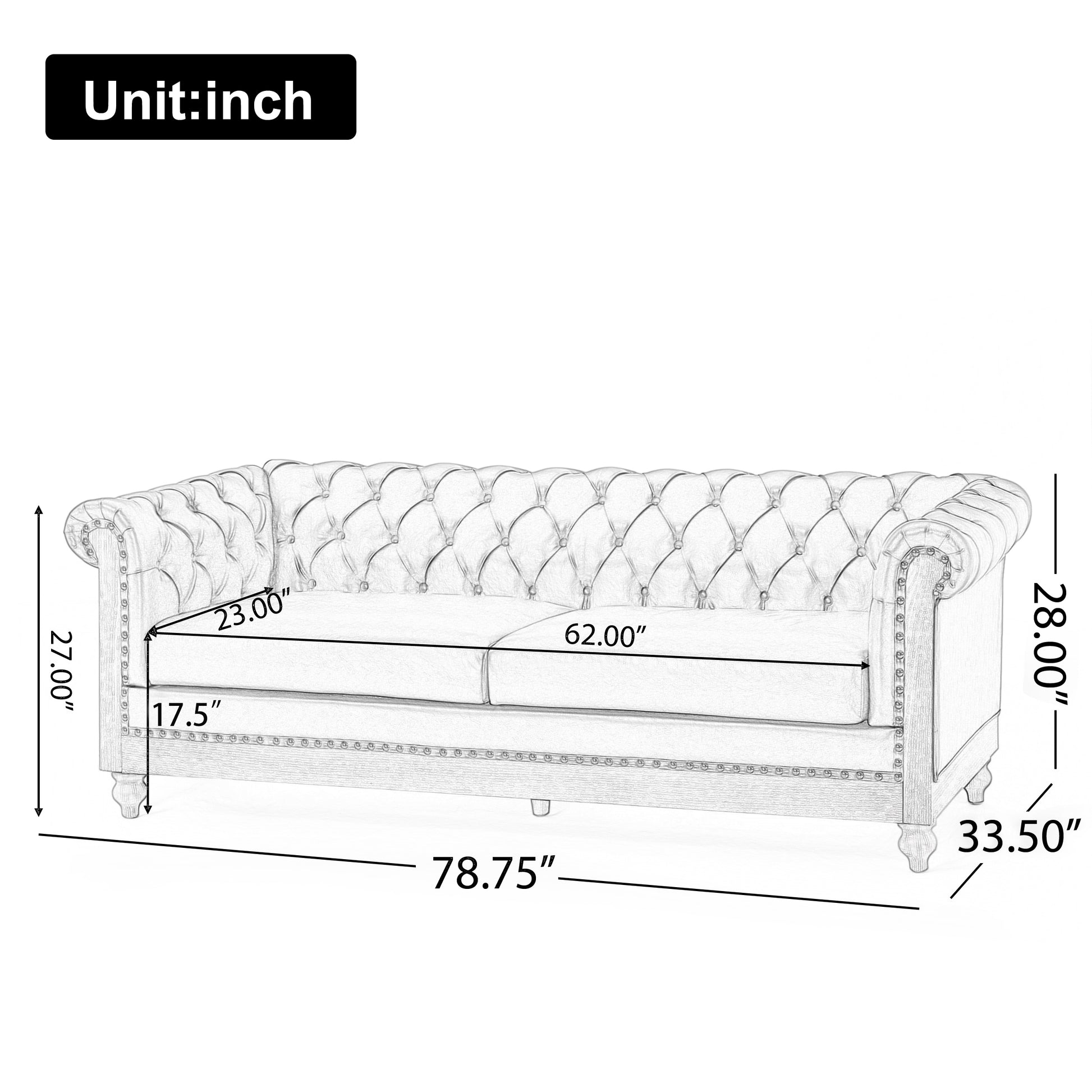 Mirod Comfy 3 Seat Sofa With Wooden Legs, Retro Style For Living Room And Study Beige Polyester 3 Seat