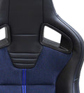 Racing Seatbucket Seats Acacia Wood,Black Blue Memory Foam Vinyl