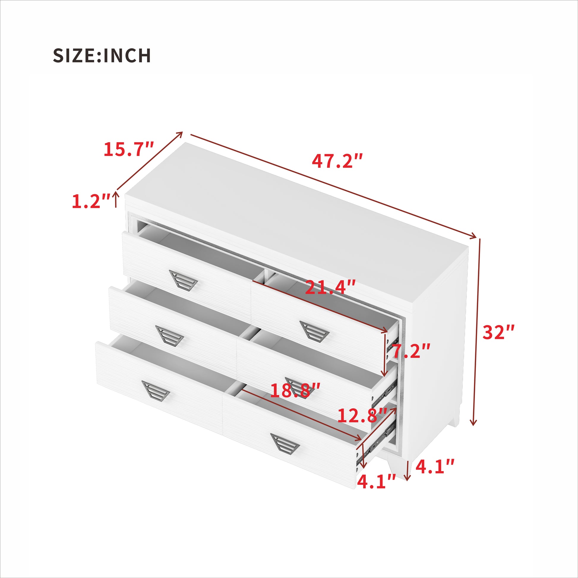 Elegant Dresser With Metal Handle And Sparkling Shiny Decoration, Stor Elegant Dresser With Metal Handle And Sparkling Shiny Decoration, Stor
