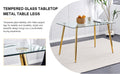 Modern Minimalist Rectangular Glass Dining Table For 4 6 With 0.31