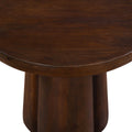 20 In. Solid Wood Round Pedestal Side End Table, Stylish Living Room Accent Table, Dark Brown Brown Brown Primary Living Space Contemporary Freestanding Mango Round Coffee & End Tables Round Solid Wood Pedestal