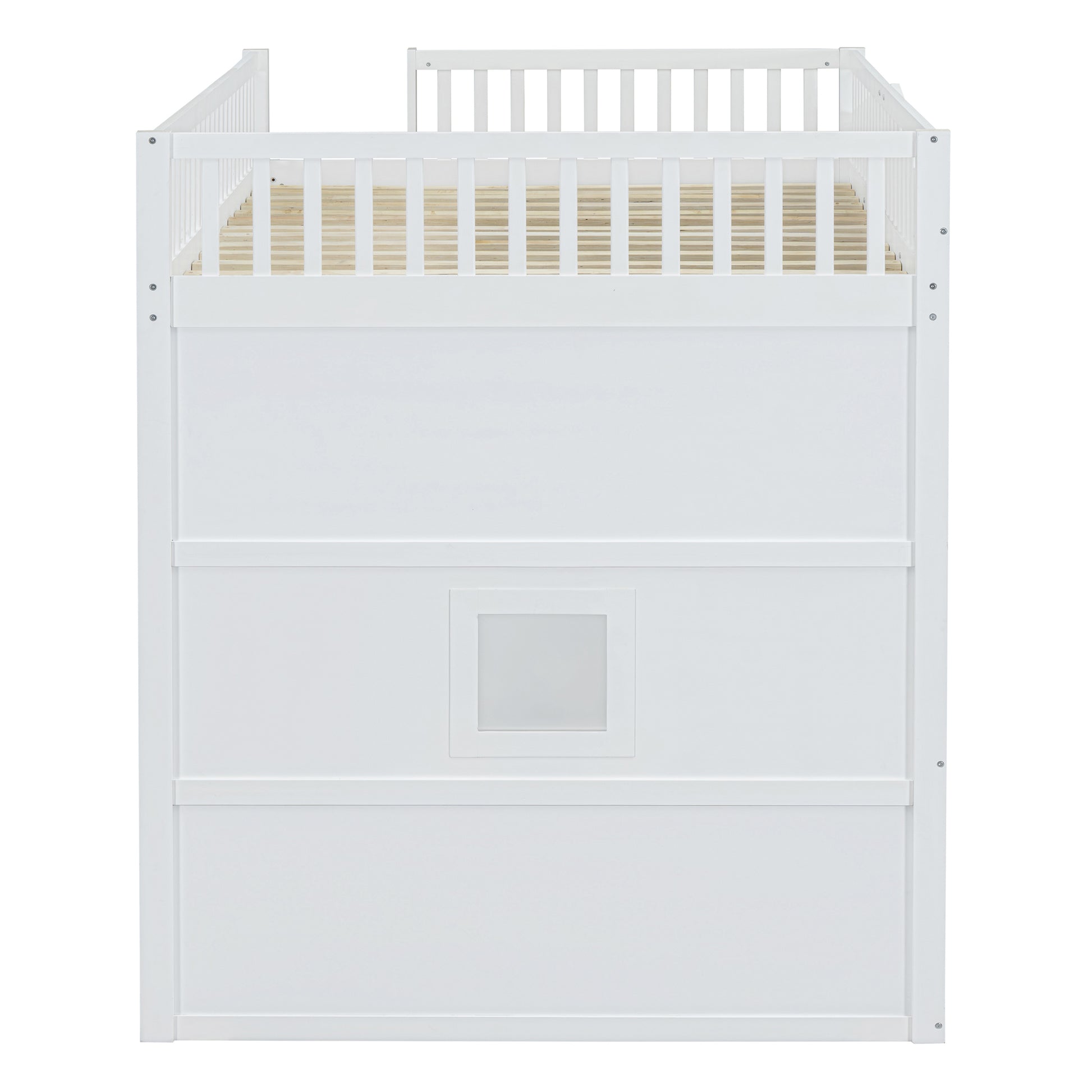 Full Size House Loft Bed With Ladder And Wardrobe White Full White Solid Wood