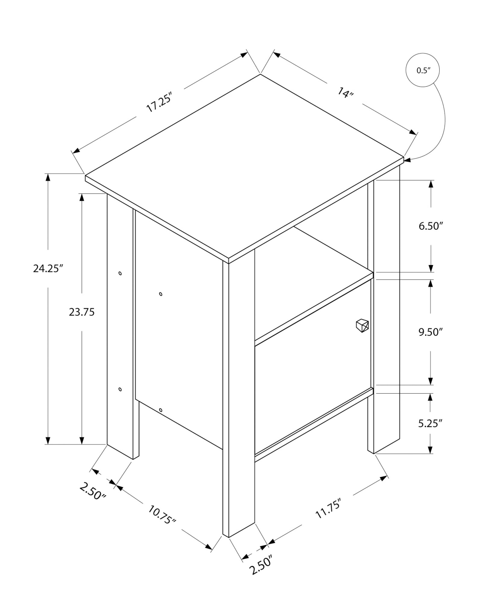 Accent Table, Side, End, Nightstand, Lamp, Storage, Living Room, Bedroom, Grey Laminate, Transitional Grey Particle Board