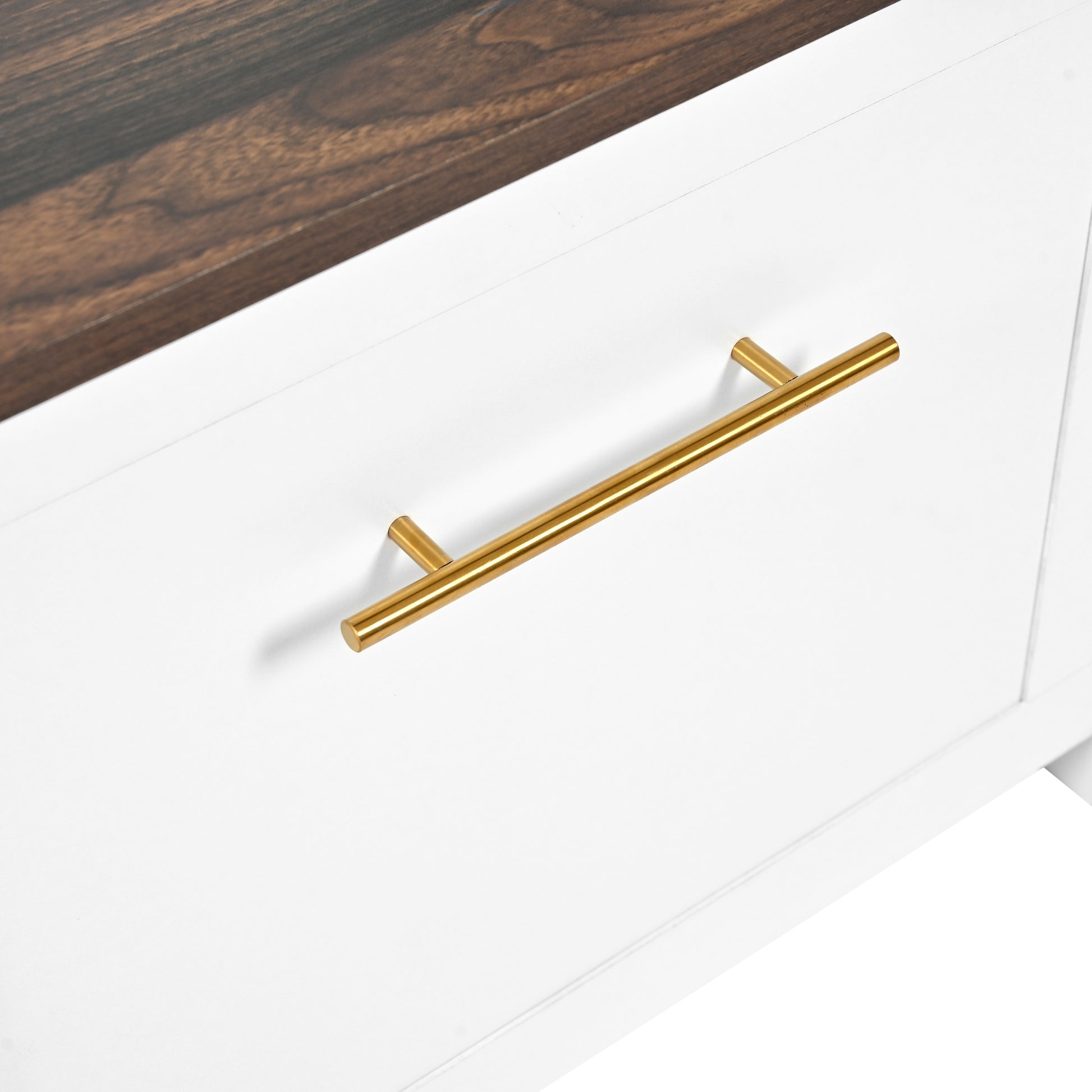 Versatile 4 In 1 Hall Tree With 6 Golden Hooks, Brown Wood Grain Bench With Multiple Storage Space, Entryway Coat Rack With 2 Drawers For Living Room, Hallway, White, 47.2''W*76.6''H White Primary