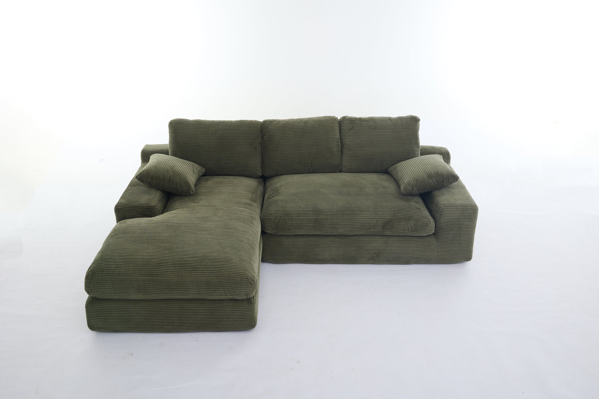 99*69" Modular Sectional Living Room Sofa Set, Modern Minimalist Style Couch, Upholstered Sleeper Sofa For Living Room, Bedroom, 2 Pc Free Combination, Installation Free Sofa, L Shape, Army Green Army Green Primary Living Space Soft Minimalist,Modern