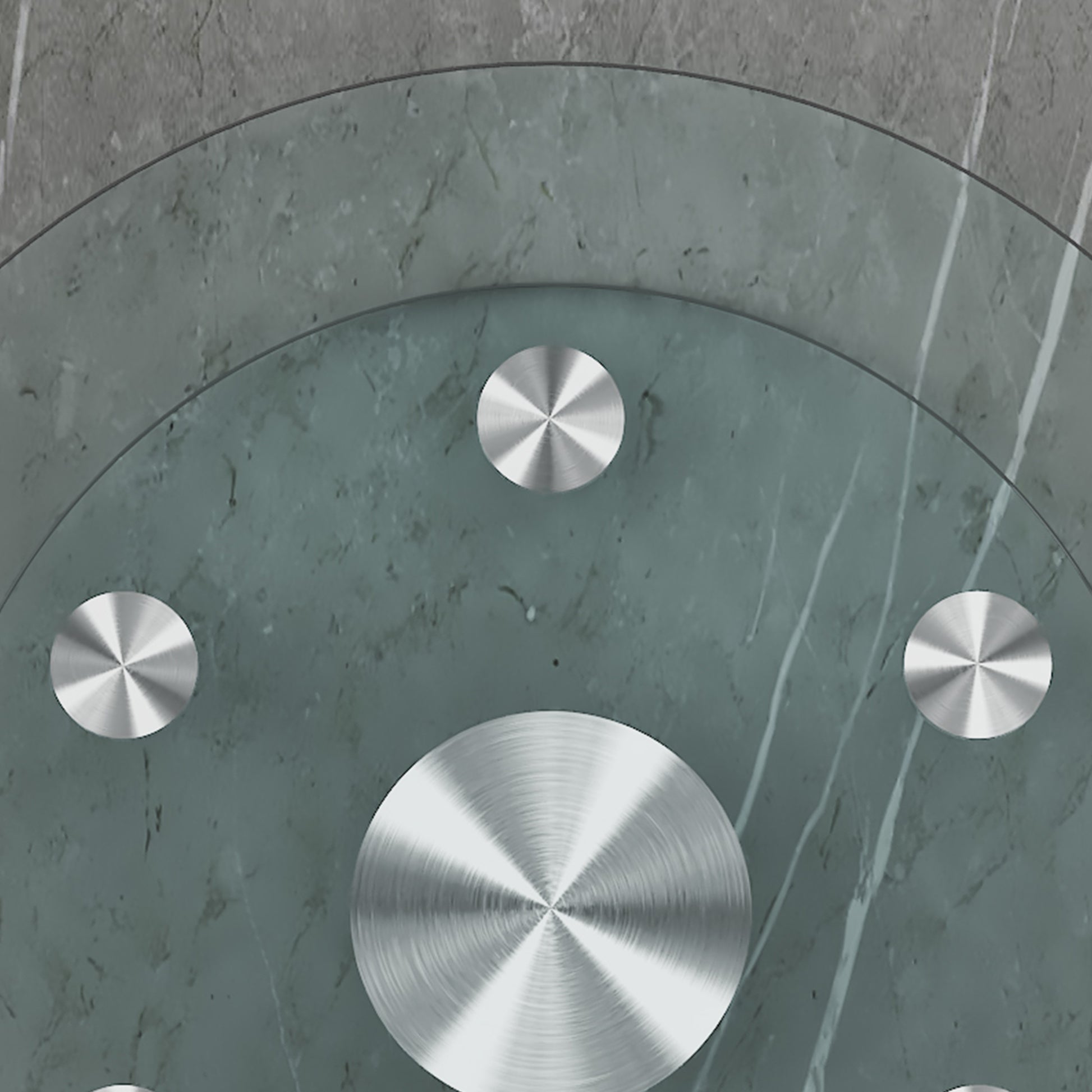 Double Layer Rotatable Round Glass.The Rotatable Design Makes It More Convenient To Retrieve And Place Items.The Upper Glass Has A Diameter Of 20 Inches, While The Lower Glass15 Inches. Transparent Glass