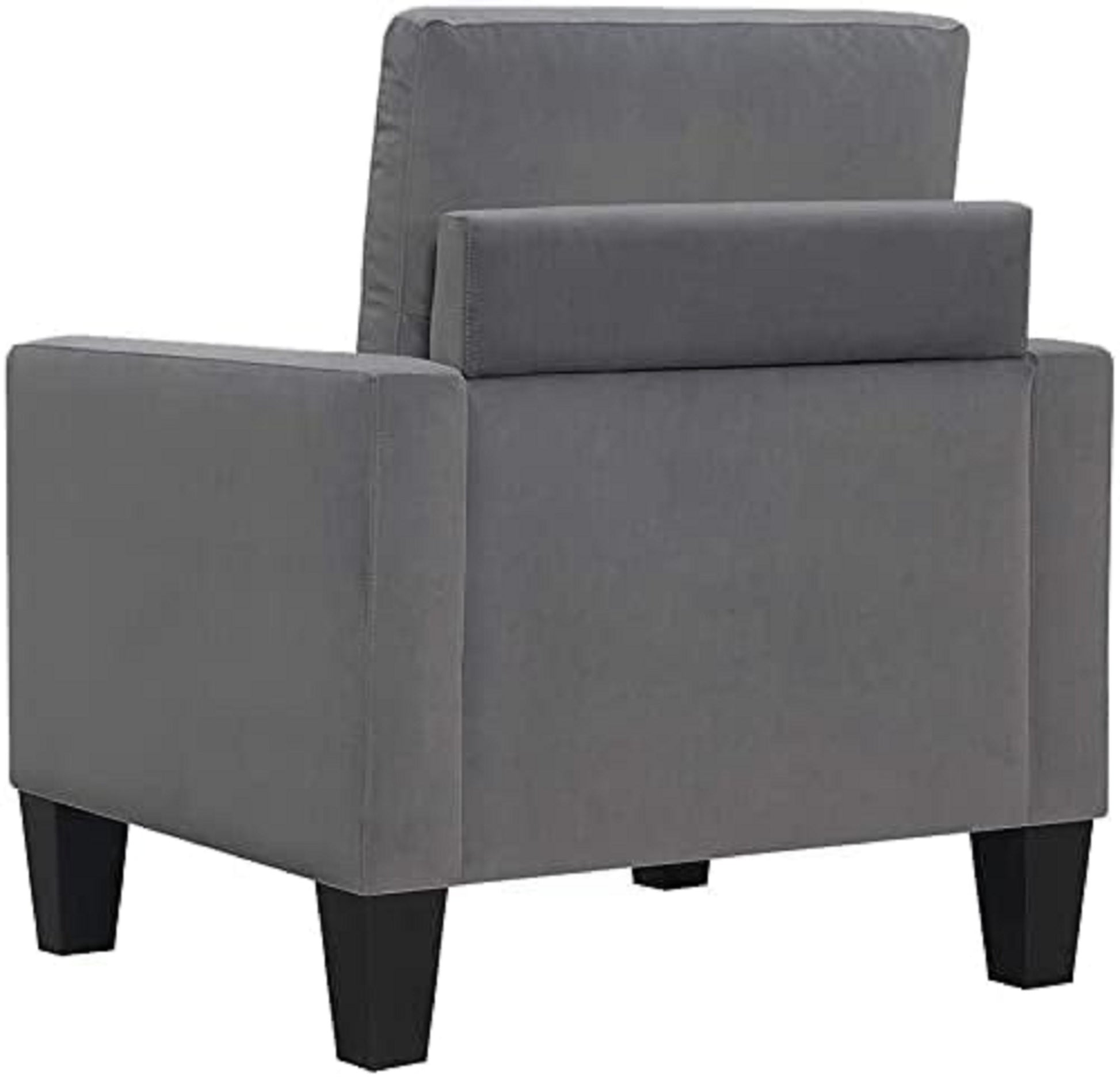 1Pc Mid Century Modern Upholstered Living Room Arm Chair Gray Microfiber Wood Fabric Gray Primary Living Space Contemporary,Mid Century Modern,Modern Foam Wood