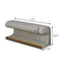Entryway Bench Leather Upholstered Ottoman With Led Sensor Light For Living Room ,Bedroom,End Of Bed Gray Leather