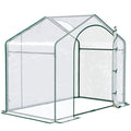 Outsunny 6' X 3' X 5' Portable Walk In Greenhouse, Pvc Cover, Steel Frame Garden Hot House, Zipper Door, Top Vent For Flowers, Vegetables, Saplings, Clear Clear Steel