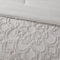 3 Piece Tufted Cotton Chenille Medallion Comforter Set Grey King Cal King King Grey Cotton