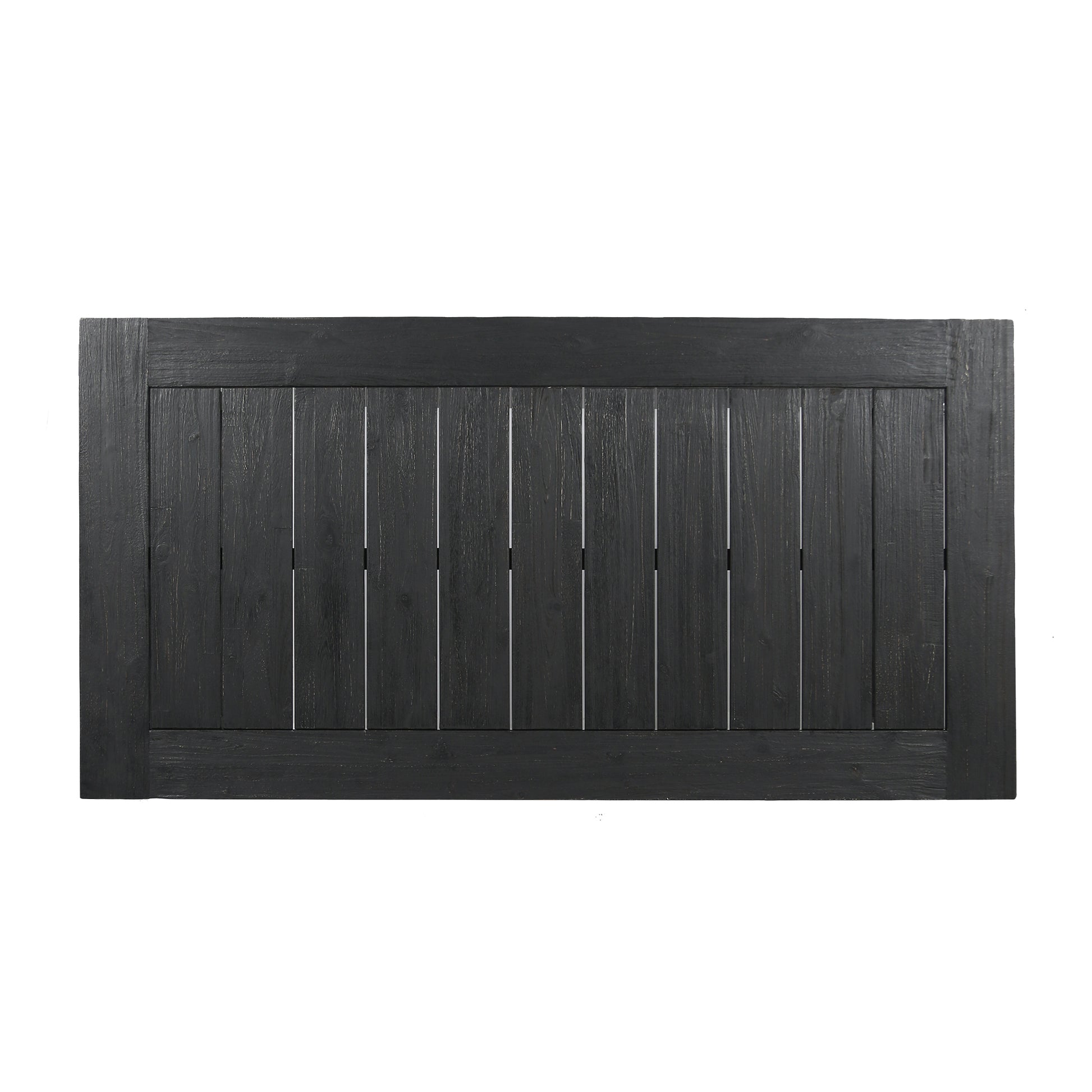 Outdoor 69" Acacia Wood Dining Table, Sandblast Dark Gray Finish Dark Grey Acacia Wood