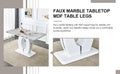 Tables And Chairs Set, Modern Minimalist Style White Marble Pattern Table, Bar Table. Can Rotate And Adjust The Lifting Bar Chair 360 . Pet Backrest And Pu Leather Seat Cushion.Bt 1280Lc 011 White Mdf