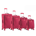 Four Piece Fabric Luggage Set, Suitcase For Travel, School And Business Trip 20 24 28 32In Wine Red Fabric