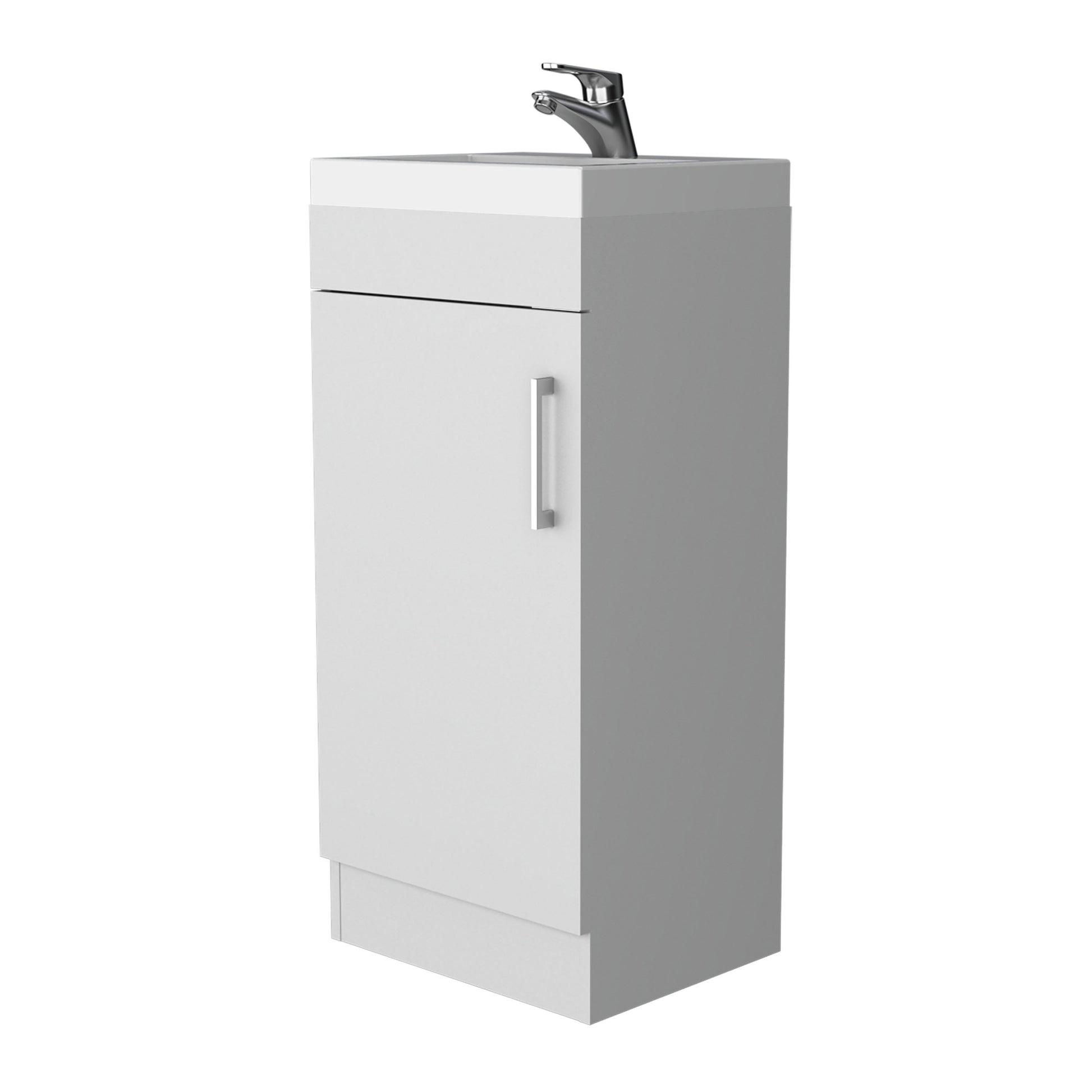 Madrid Bathroom Vanity In Melamine With 1 Door White 1 1 32 To 35 In Bathroom Freestanding Contemporary 10 15 Inches Particle Board Melamine