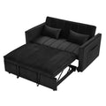 54.33 Inch Versatile Foldable Sofa Bed In 3 Lengths, Modern Sofa Sofa Sofa Velvet Pull Out Bed, Adjustable Back Black Black Velvet Wood Primary Living Space Medium Soft Cushion Back Delicate Duty