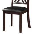 Dining Chair, Vegan Faux Leather, Cross Lattice, Set Of 2, Black Black Solid Wood