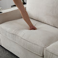 Corduroy Sofa, 87.4 Inch Modern Design Sofa With Cup Holder And Storage Bags, Deep Seat Sofa Couch,Comfy Couch For Living Room,Apartment,Office,Beige Beige Corduroy 3 Seat