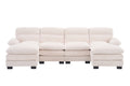 U Shaped Profile Sofa, Including Two Single Seats And Two Chaise, Modular Sofa, Corduroy Sofa White Foam Corduroy 4 Seat
