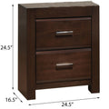 Walnut 2 Drawer Nightstand Walnut 2 Drawers Bedroom Drawer Storage Retro Rubberwood Drawers Walnut Wood