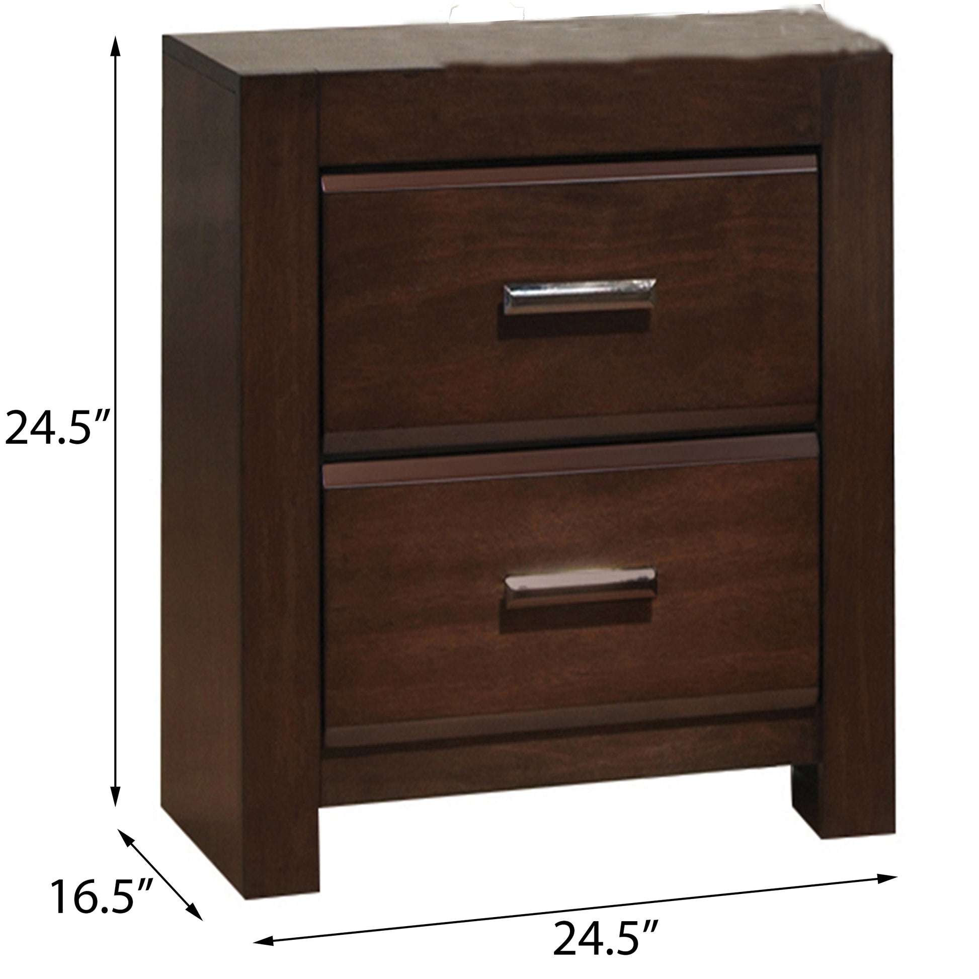 Walnut 2 Drawer Nightstand Walnut 2 Drawers Bedroom Drawer Storage Retro Rubberwood Drawers Walnut Wood