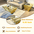 Modern Gold Stainless Steel Clear Tempered Glass End Table For Bedroom Living Room Clear,Gold Modern Open Storage Rectangular Stainless Steel,Tempered Glass