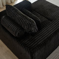 62.5 Inch Corduroy Sponge Sofa Lounge Chair With Removable Footrest,No Assembly Required,Fluffy Modern Sleeper Chair For Indoor Living Room Bedroom Black Foam Corduroy 1 Seat