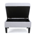 Storage Ottoman Light Grey Fabric