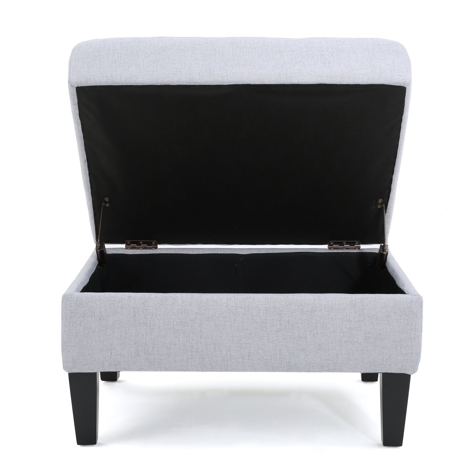 Storage Ottoman Light Grey Fabric