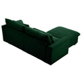 Sectional Sofa Comfy Corduroy Couch For Living Room With Pillows And Round Armrests, Modern Corduroy Sofa Sleeper Deep Couches With Storage Ottoman Green, 2 Seat Green Corduroy 2 Seat