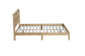 Queen Size Rubber Wooden, Solid Wooden Bed With Rattan Headboard, Enhanced By Support Feet Queen Natural American Design Rubber Wood