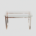 Modern Minimalist Rectangular Glass Dining Table For 4 6 With 0.31