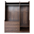 Open Wooden Wardrobe Storage For Bedroom, Brown Brown Particle Board