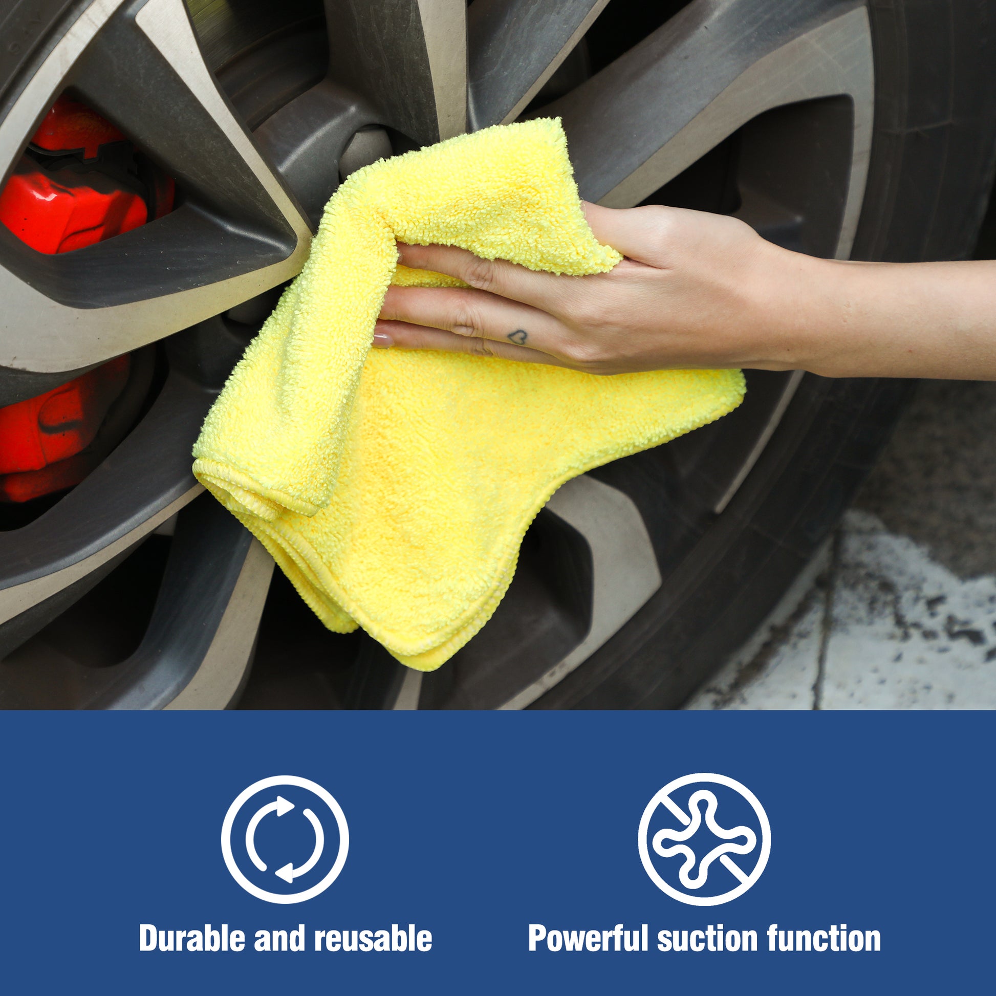 Microfiber Towel, Absorbent, Suitable For Car Cleaning, Kitchen, Glass Scrubbing, Etc., 16*16 Inches, 18 Packs Yellow Microfiber