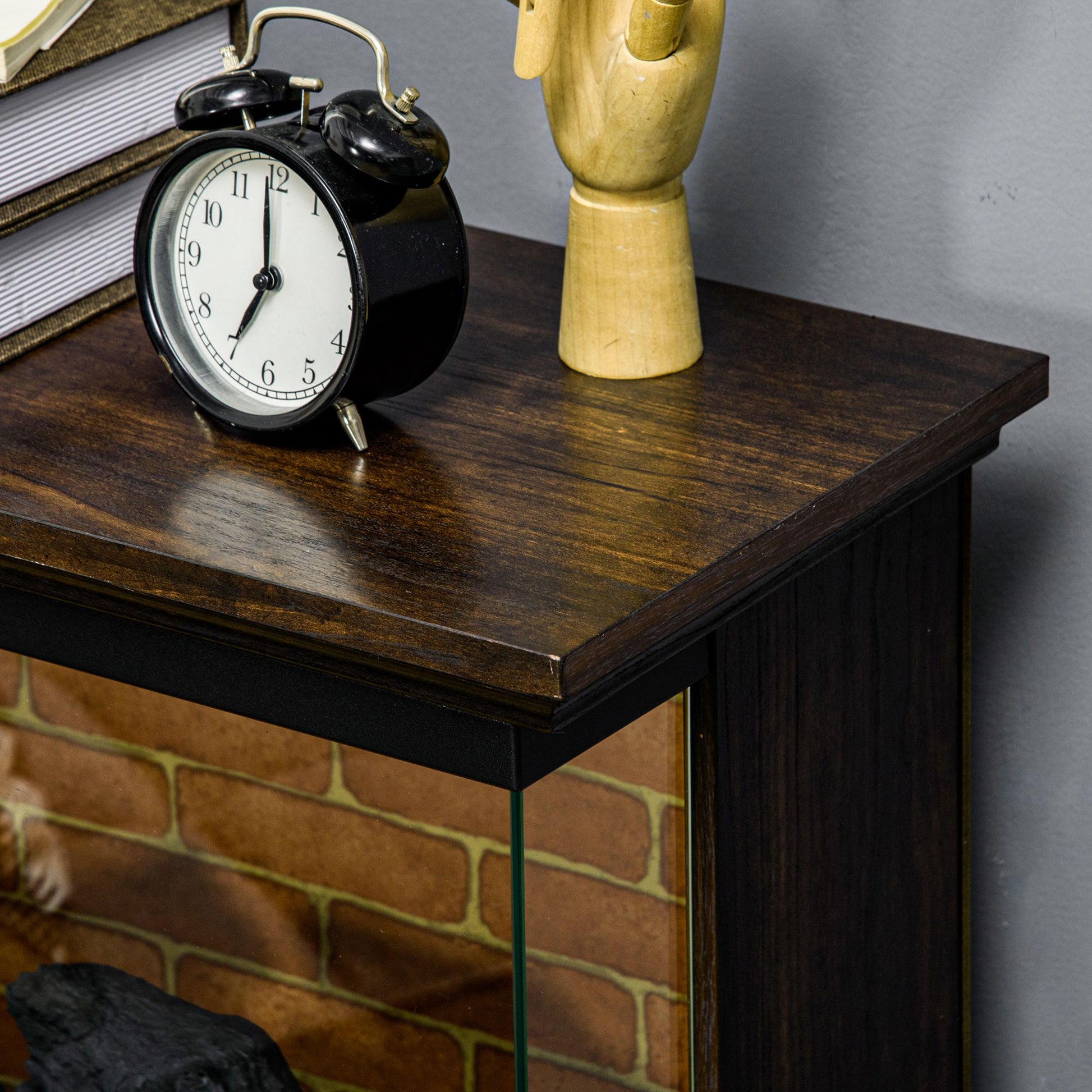 Homcom 26" Electric Fireplace Stove With Remote Control, 12H Timer, Brown Brown Metal