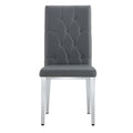 4 Piece Dining Chair, Modern Style Kitchen Upholstered High Back, Metal Leg Office Chair, Suitable For Dining Room, Office, Restaurant. Gray Pu