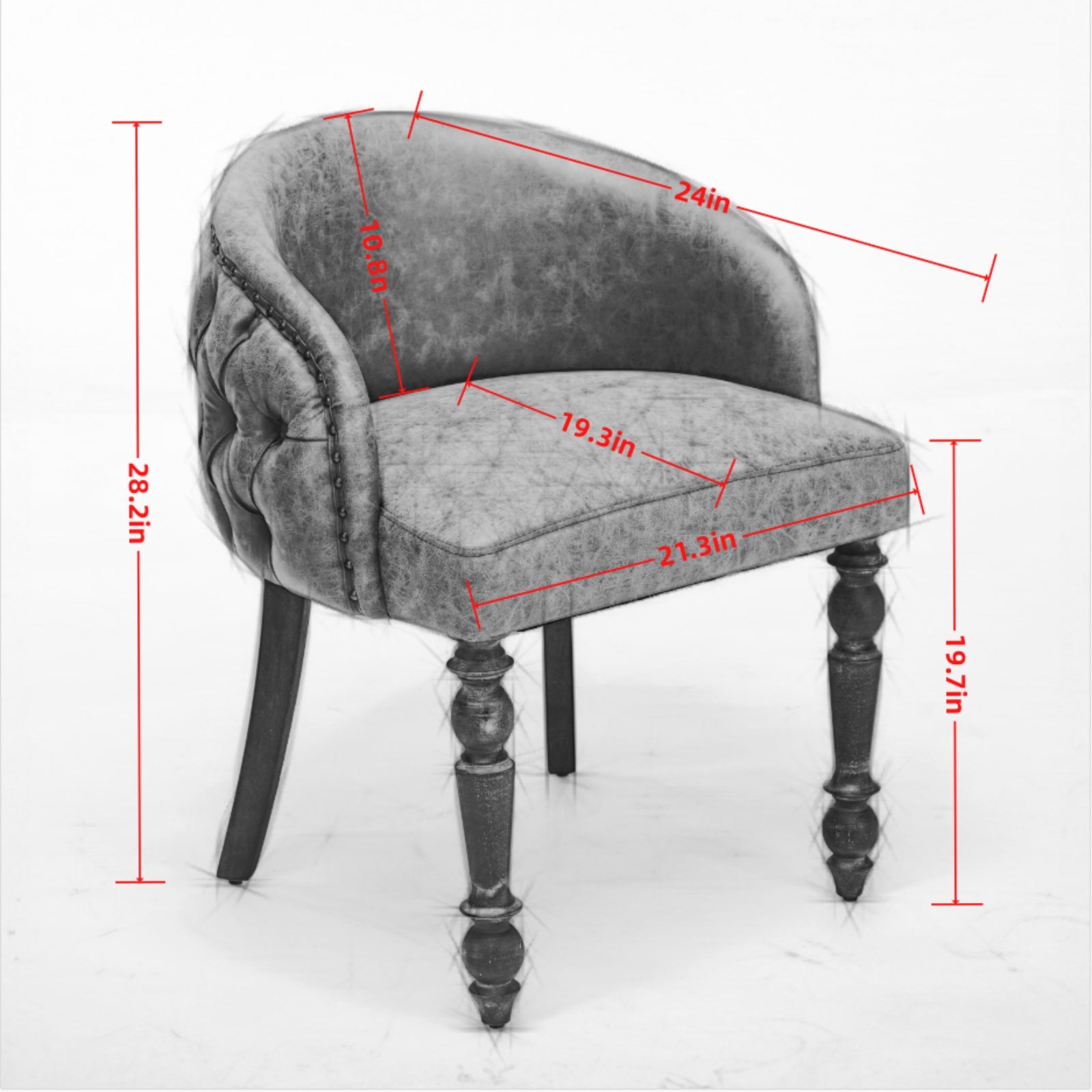 Hand Pulled Buckle Decoration Pu Dining Chair,Accent Leisure Chair, Mid Century Modern Arm Chair With Solid Wood Armrests And Legs, 1 Seat Cushioned Sofa For Living Room Bedroom,Olive Green Color Olive Green Primary Living Space American Design