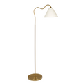 Majestic Brass Ring Base Curved Floor Lamp With Triangle White Drum Shade Gold,White Brass