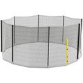 Soozier Trampoline Safety Net For 14Ft Round Trampoline With 8 Straight Poles, Weather Resistant Trampoline Net Replacement Enclosure With Yellow Zippered Entrance, Poles Not Included, Yellow Black Hdpe