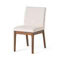 Dining Chair Set Of 2 Light Beige Fabric