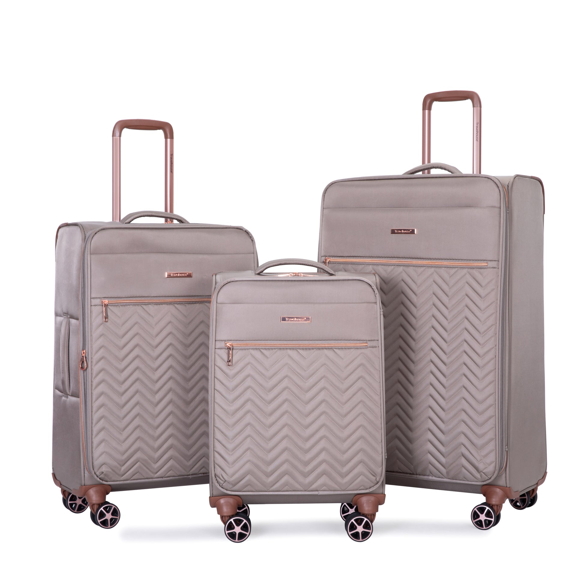 4 Piece Set 16 20 24 28 ,Softshell Suitcase Spinner Wheels Terylene Luggage Sets Carry On Suitcase Luggage Lightweight Durable Suitcase Khaki Khaki Polyester