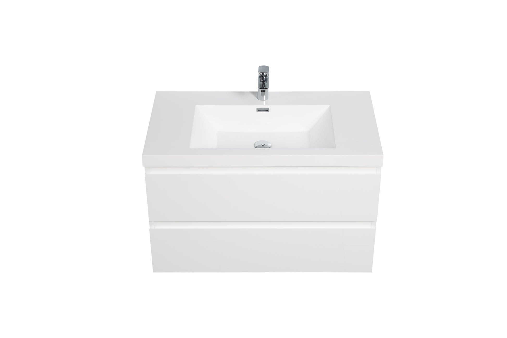 36" Floating Bathroom Vanity With Sink, Modern Wall Mounted Bathroom Storage Vanity Cabinet With Resin Top Basin And Soft Close Drawers, Glossy White 24V11 36Gw 2 Glossy White Bathroom Wall Mounted