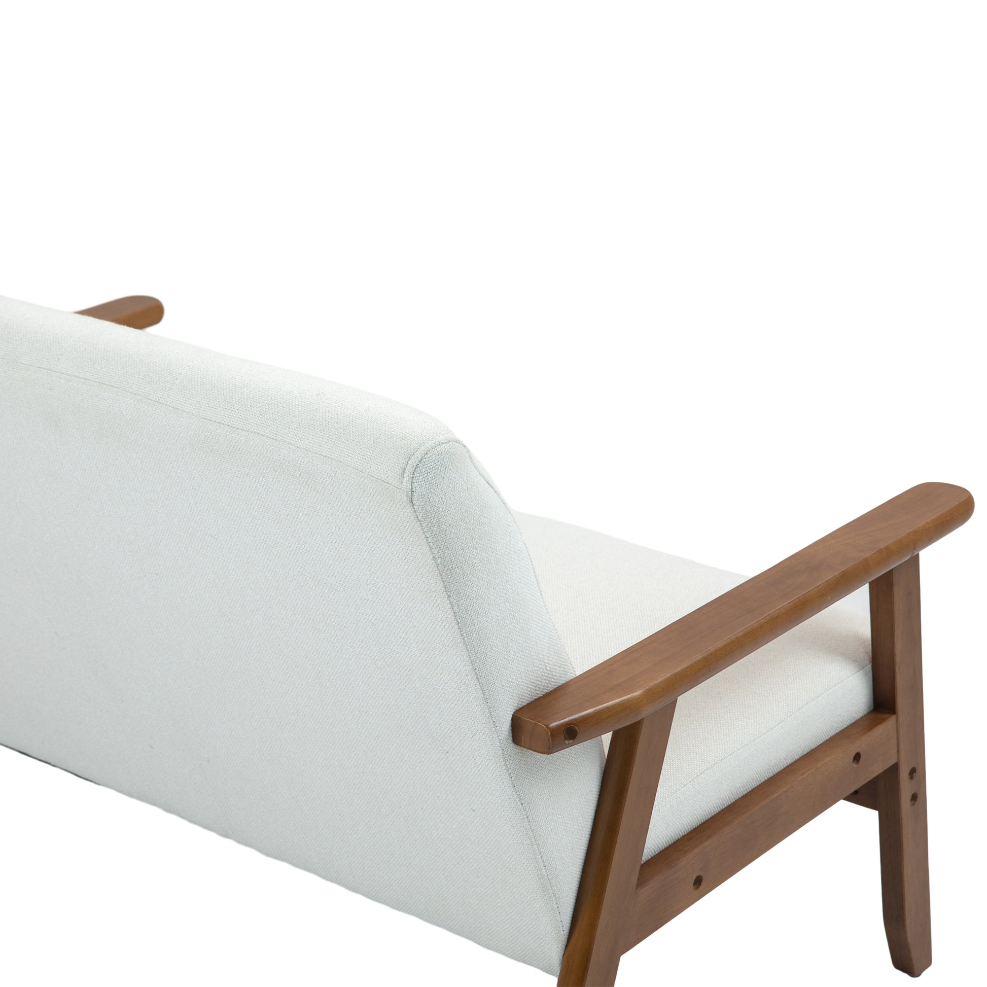 Coolmore Mid Century Modern Solid Loveseat Sofa Upholstered Linen Loveseat, 2 Seat Upholstered Loveseat Sofa Modern Couch Beige Linen 2 Seat