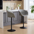 Adjustable Swivel Bar Stools, Mid Century Modern Pu Leather Upholstered Counter Height Bar Stool, Kitchen Island Barstools With Minimalism Style, 1 Chair 1Carton,Gray Gray Pu Classic,Minimalist Bar Stools 1 Foam Pu Leather