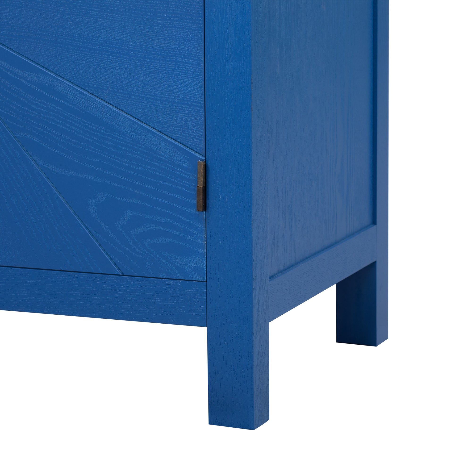 Unique Features Of Ash Veneer Cabinet With Radiating Line Pattern Cabinet Doors, Suitable For Living Rooms, Corridors, And Study Rooms. Navy Blue Mdf