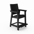 Black Modern Counter Chair Sleek Hdpe Poly Lumber For Dining, Patio, And Garden Comfort No Dining Set Black Weather Resistant Frame American Traditional Hdpe Hdpe