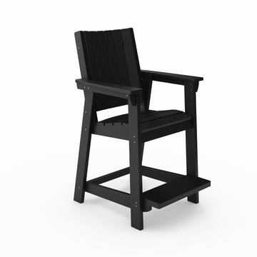 Black Modern Counter Chair Sleek Hdpe Poly Lumber For Dining, Patio, And Garden Comfort No Dining Set Black Weather Resistant Frame American Traditional Hdpe Hdpe