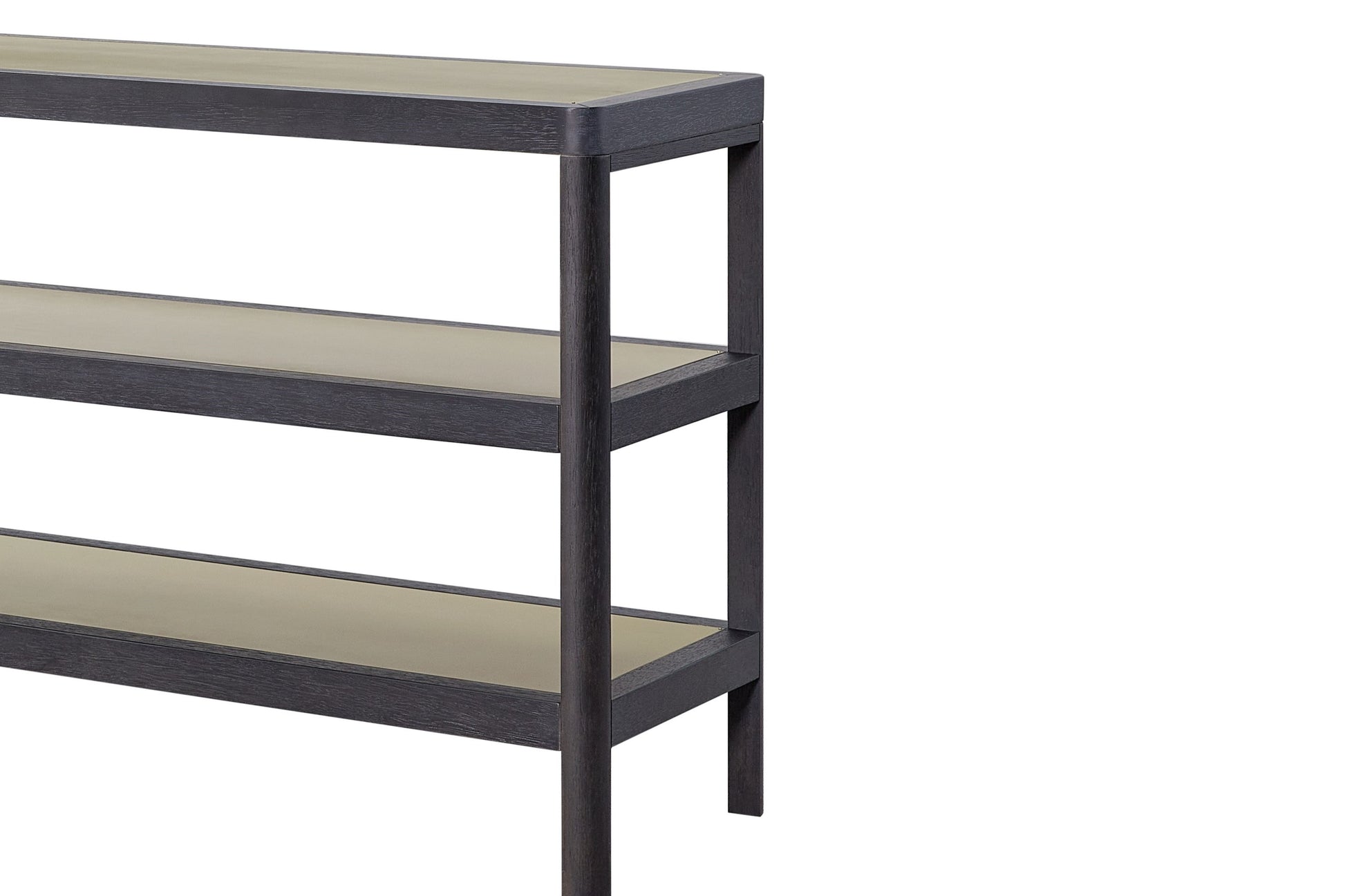 Console Table W Metal Insets Black Mdf Metal